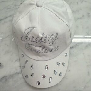 Juicy Couture White Cap with Silver Accents